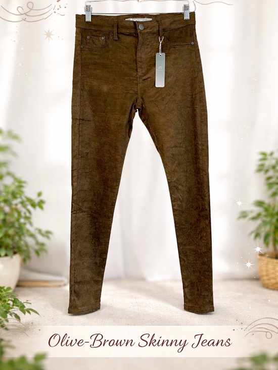 Tractr Denim - Tractr Olive green/ Brown Textured w faint embossing  Pants size 2/26.